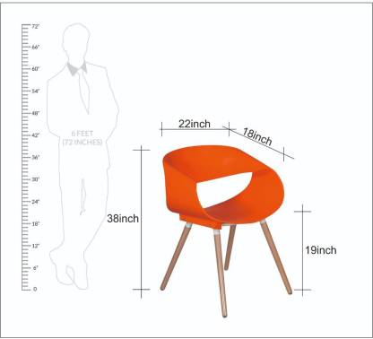 Cafe Chair in Wooden Legs Base PP Molded -