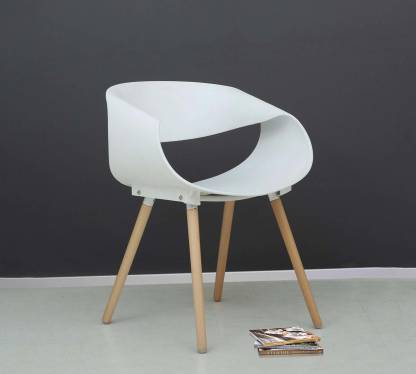 Cafe Chair in Wooden Legs Base PP Molded -