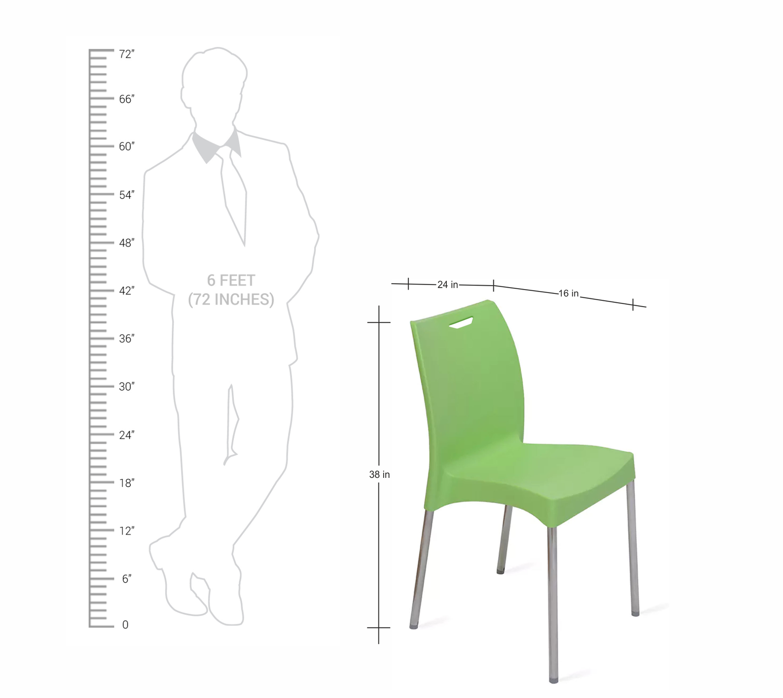 Cafe Chair with Metal Frame Legs Base -