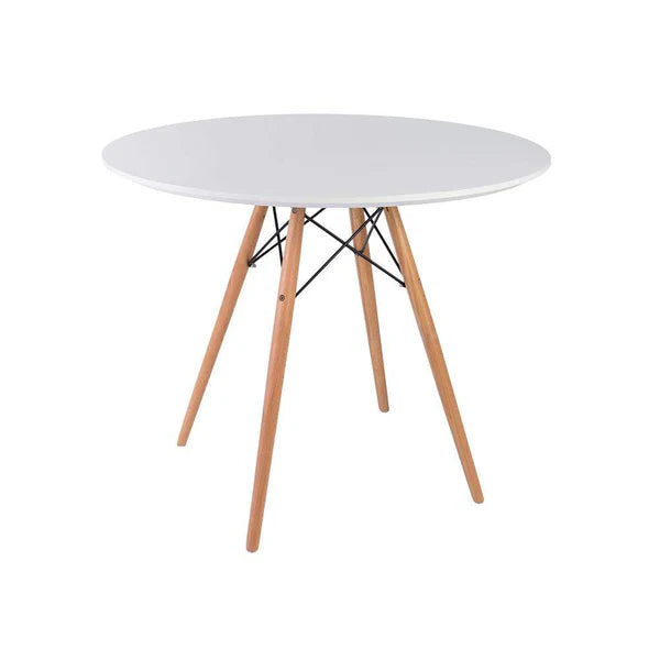 Cafe Table Pre-Laminated Particle Board Top with Wooden Legs -