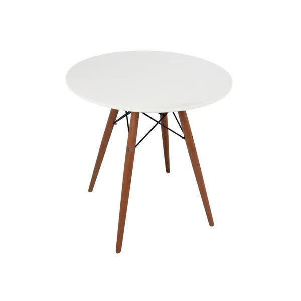 Cafe Table Pre-Laminated Particle Board Top with Wooden Legs -