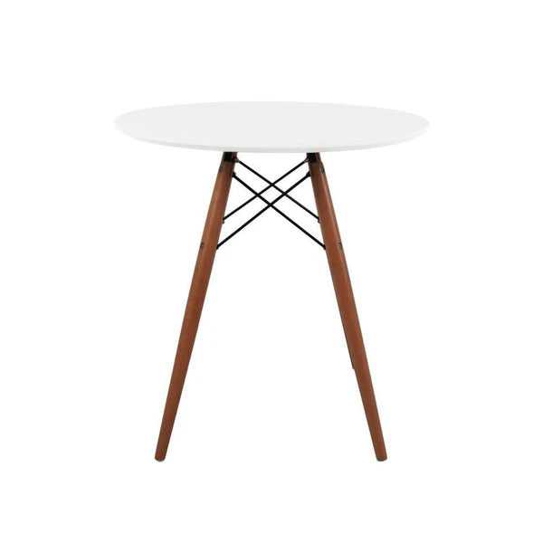 Cafe Table Pre-Laminated Particle Board Top with Wooden Legs -