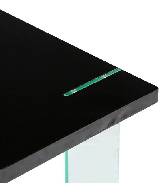 Center Table with Glass Base Laminated Board Top -