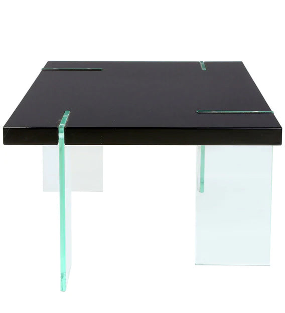 Center Table with Glass Base Laminated Board Top -