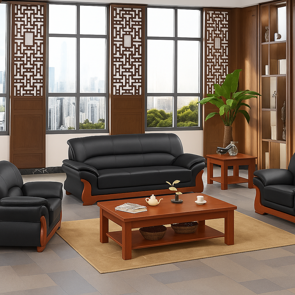 Luxury 3-Seater Sofa with Sturdy Wooden Frame, Premium PU Polish & Elegant Leatherette Upholstery – Modern Comfort & Style for Living Room