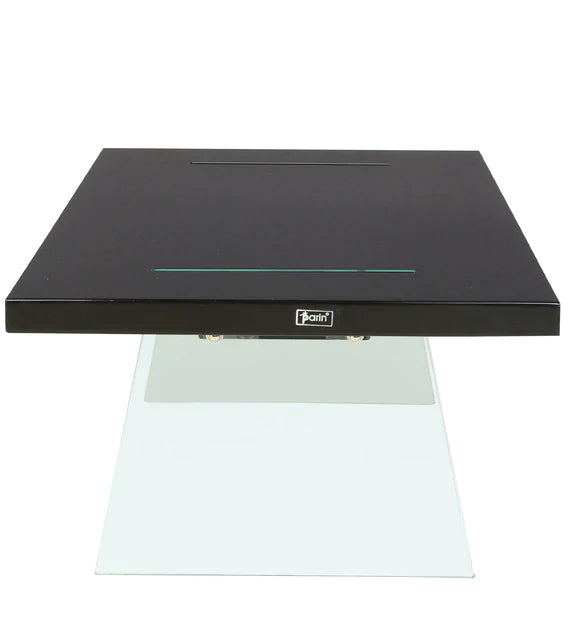 Coffee Center Table with Glass Base Laminated Board Top -