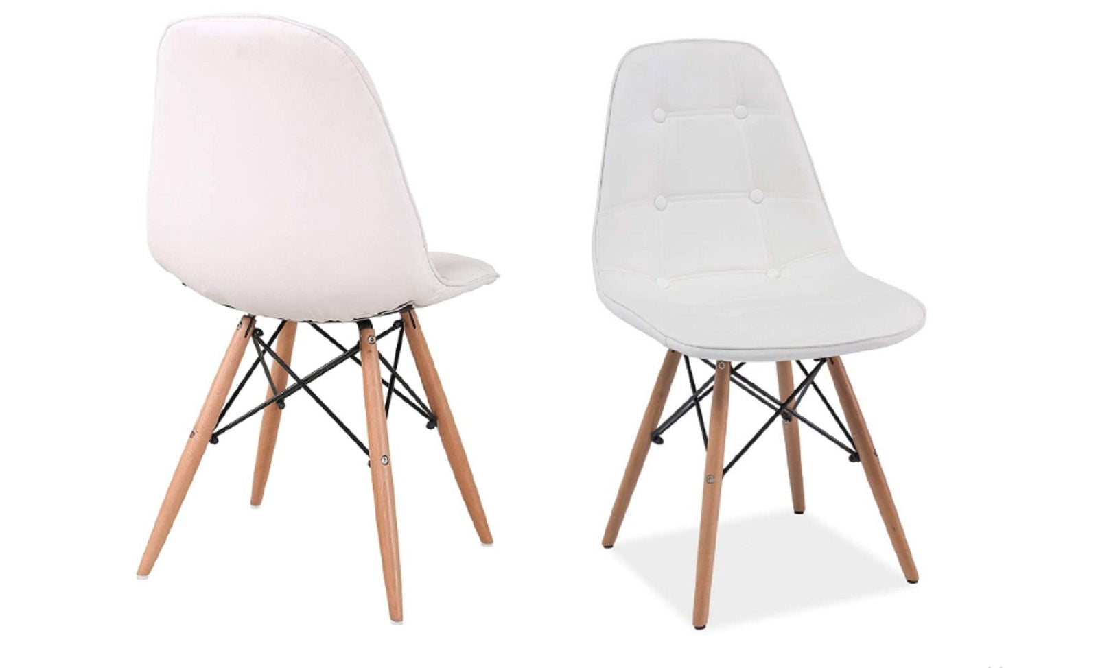 Coffee Chairs in Wooden Legs Frame Base Leatherette -