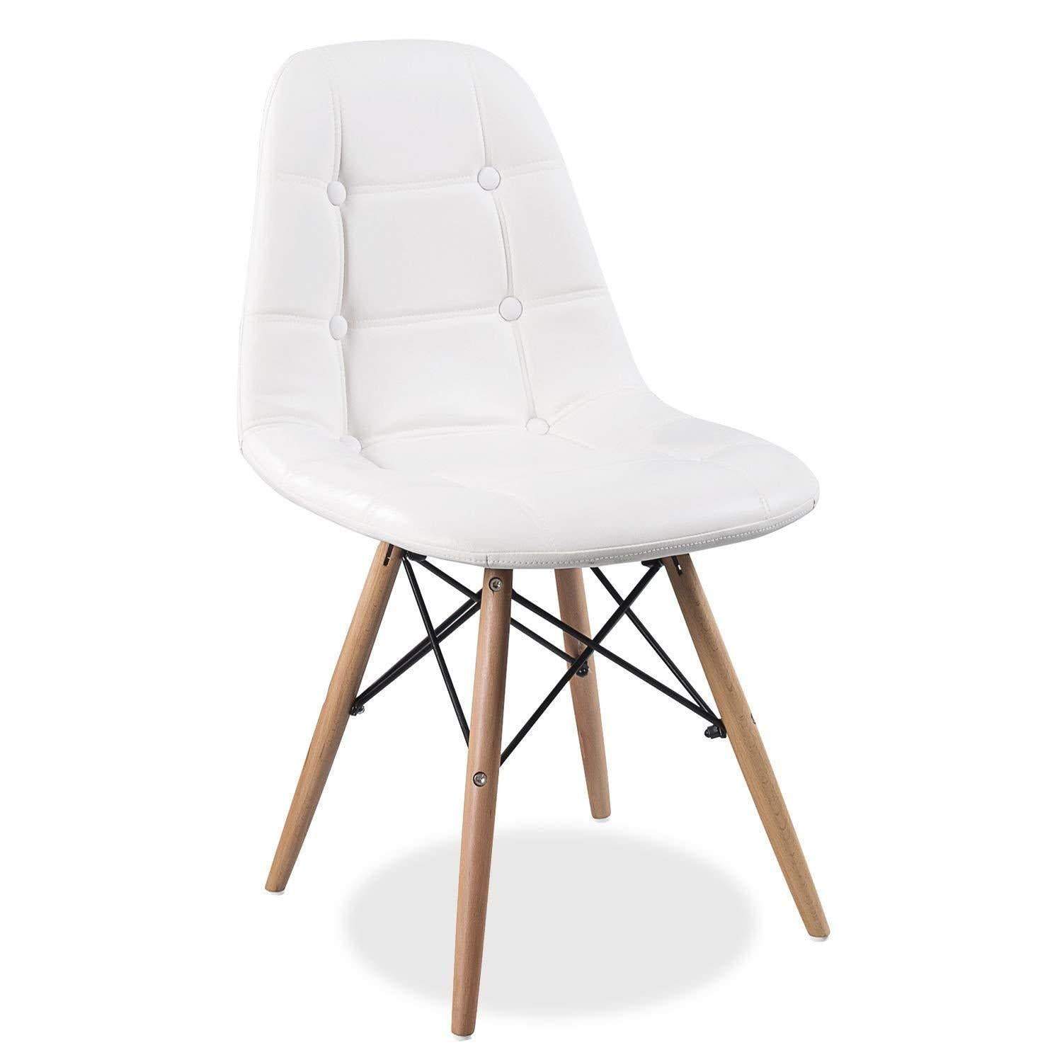 Coffee Chairs in Wooden Legs Frame Base Leatherette -