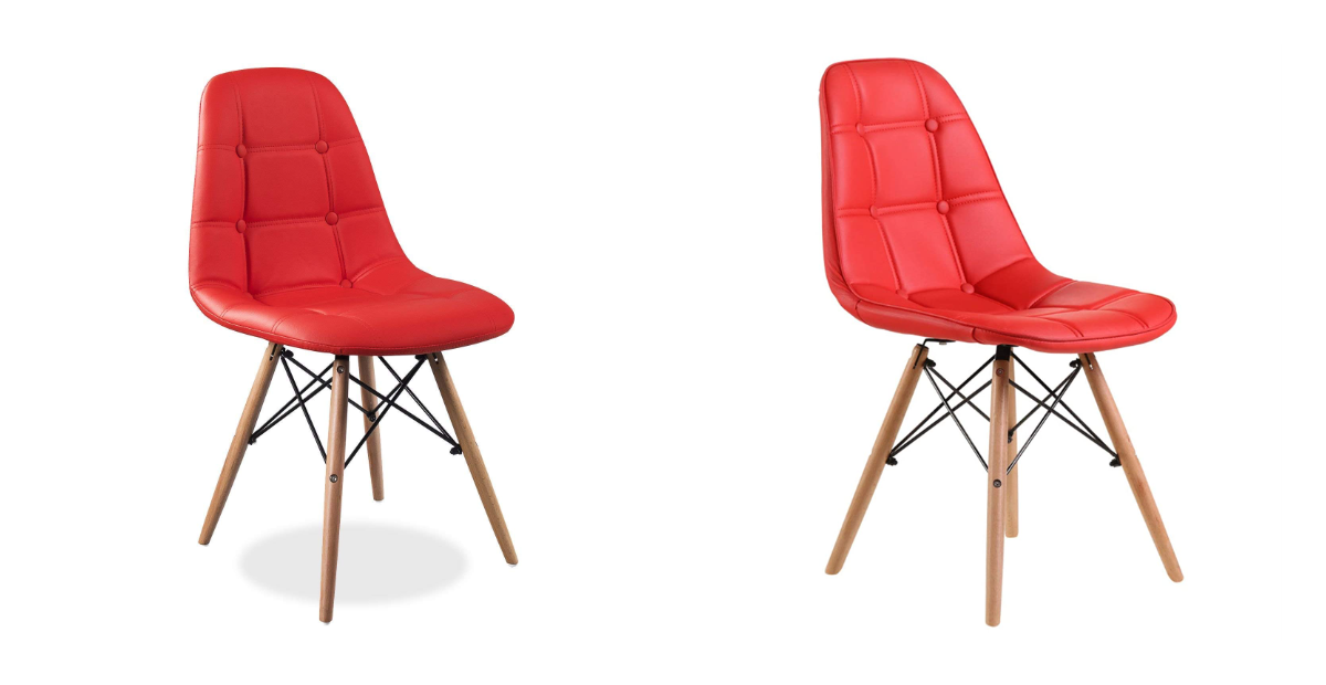 Coffee Chairs in Wooden Legs Frame Base Leatherette -
