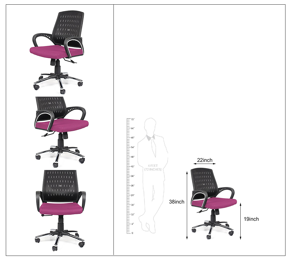 Comfortable Chair For Work From Home Medium Back in Mesh -