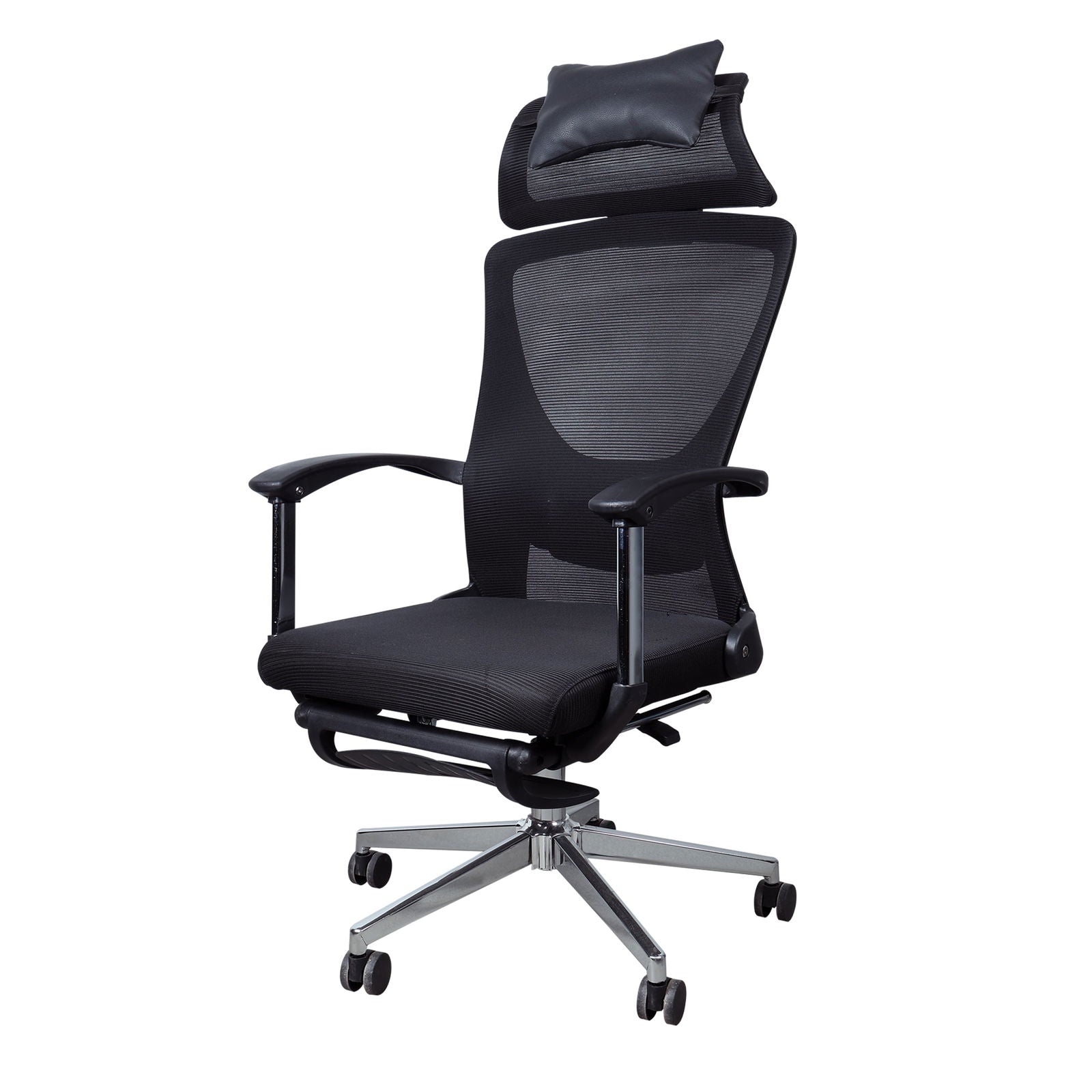 Comfortable Chair for Home with Highback, Headrest, Armrest in Black -