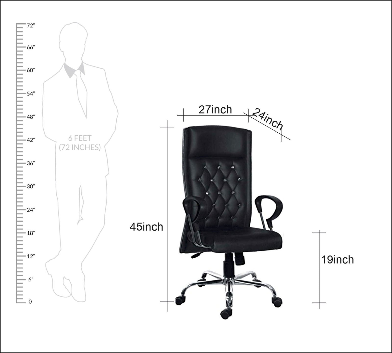 Comfortable Director Chair with Chrome Base -