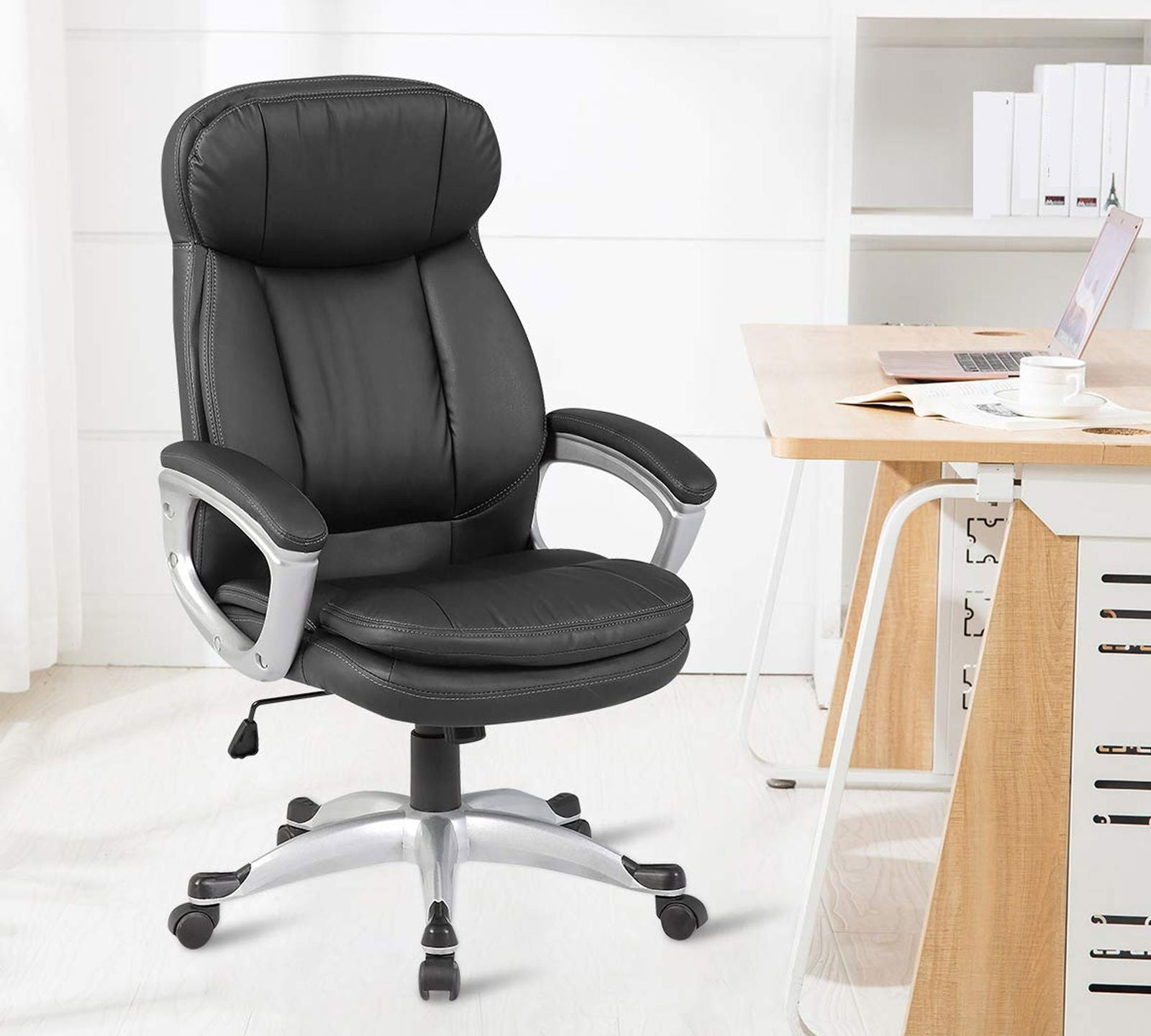 Comfortable Director Chair with Height Adjustable Aluminum Base -