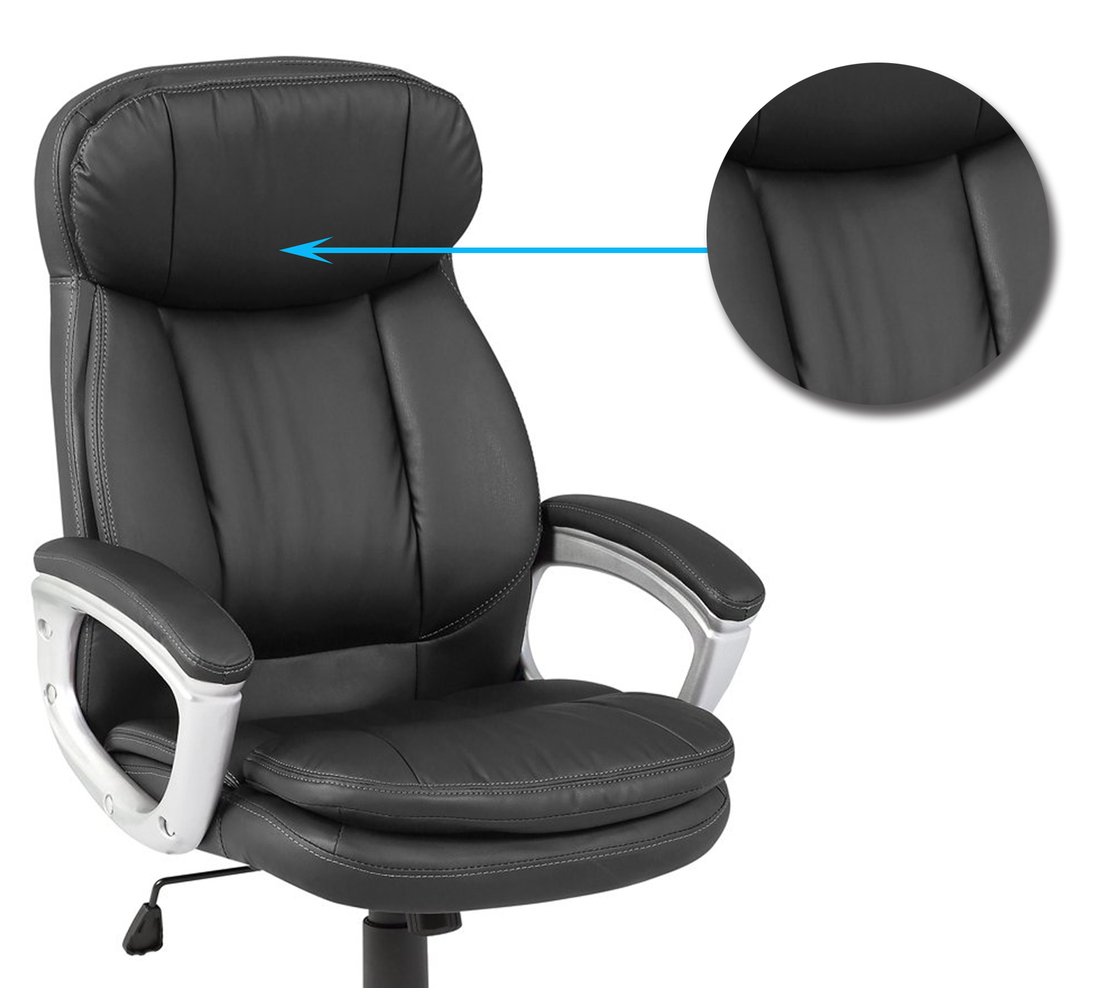 Comfortable Director Chair with Height Adjustable Aluminum Base -