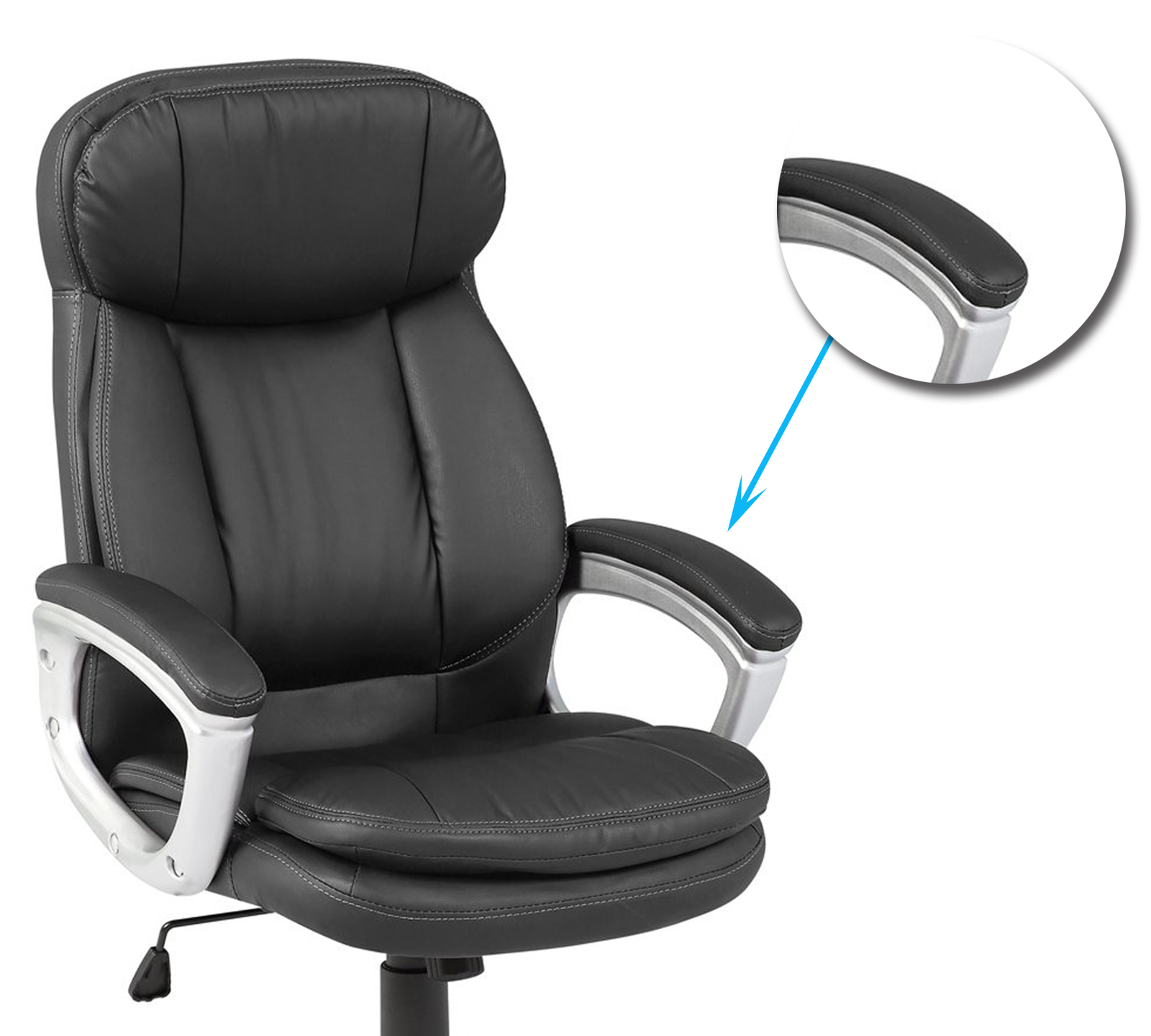 Comfortable Director Chair with Height Adjustable Aluminum Base -