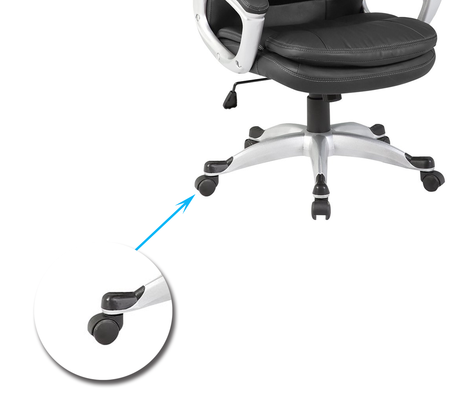 Comfortable Director Chair with Height Adjustable Aluminum Base -