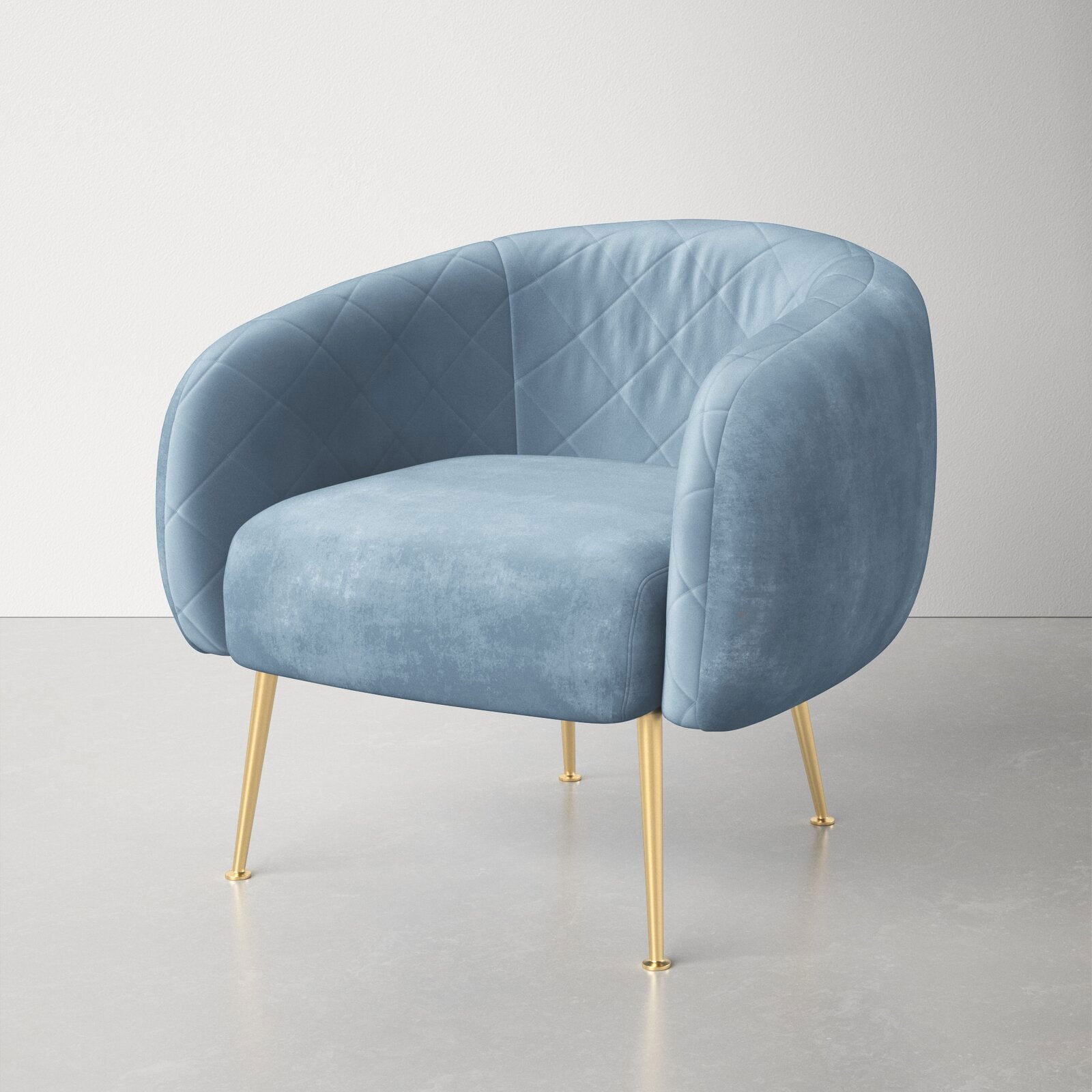 Comfortable Durable Single Seater Chair with Gold Legs -