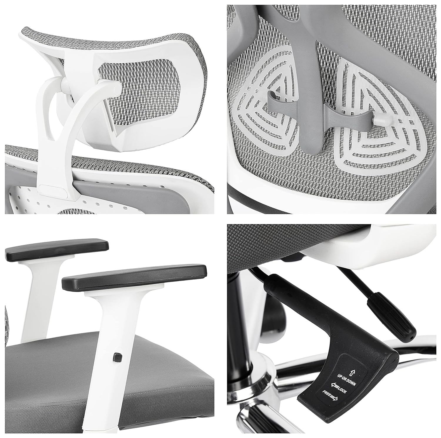 Comfortable High back Chair for Office & Home, Headrest, Armrest in Black -