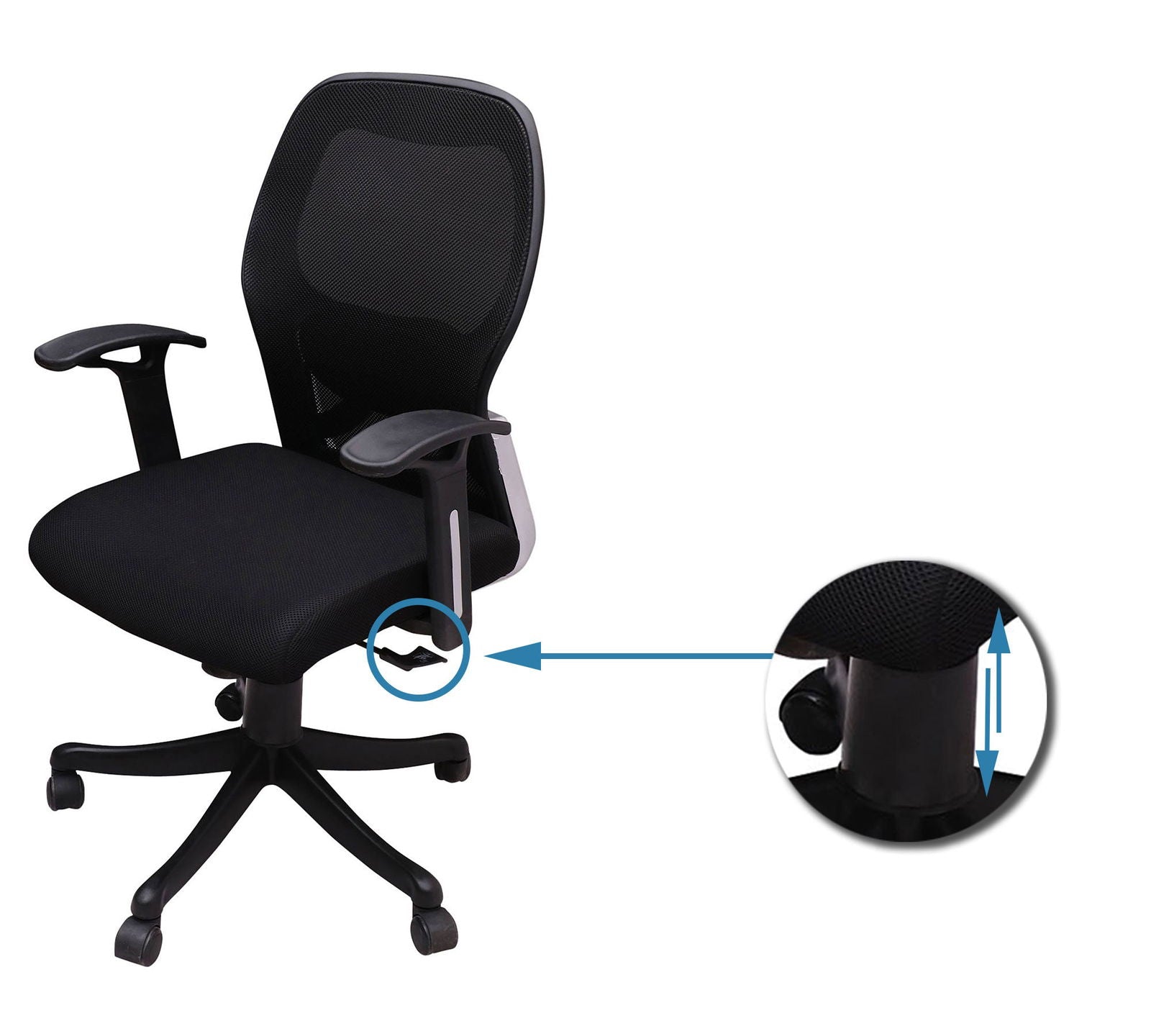 Comfortable Office Executive Ergonomic Chair with Height Adjustable Nylon Base -