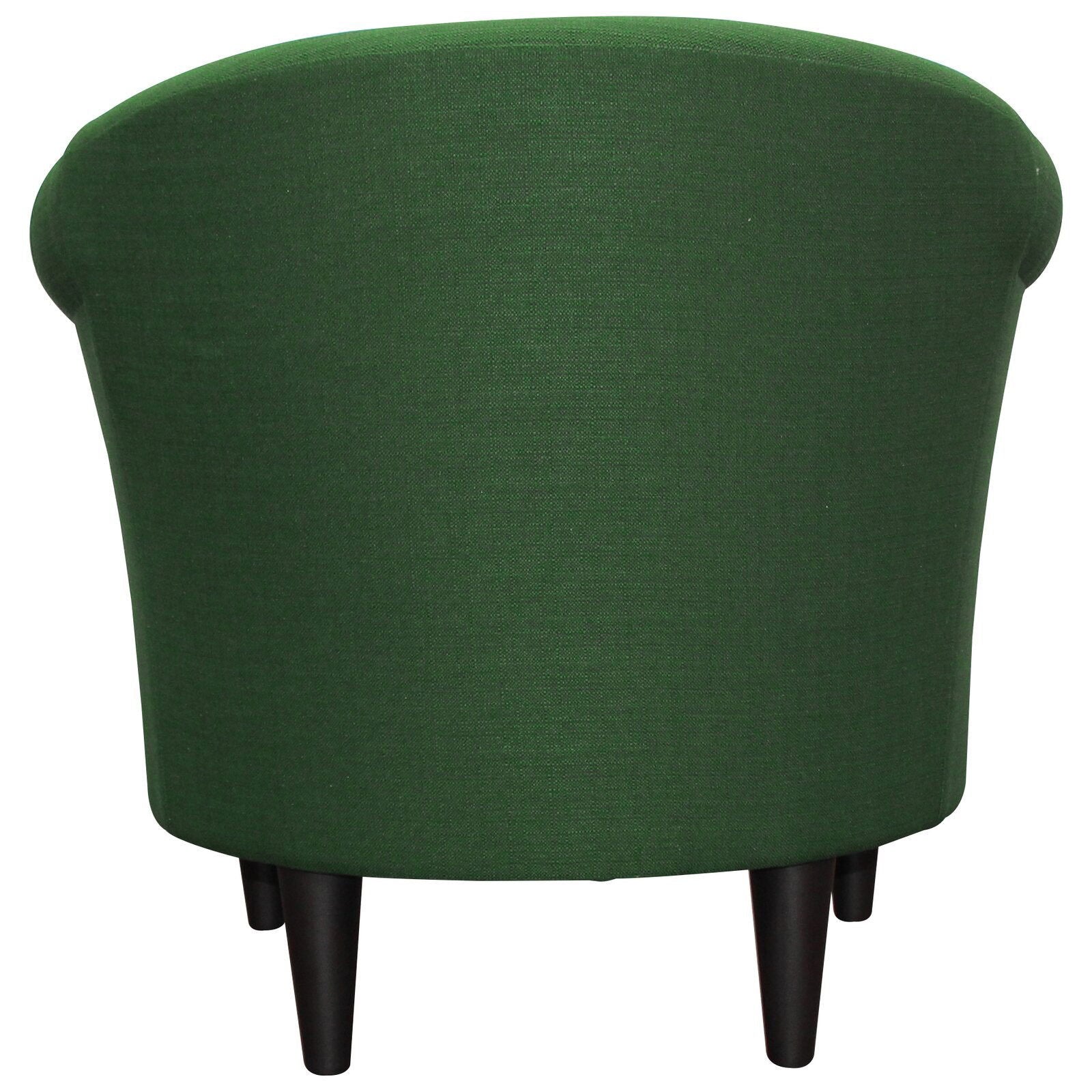 Comfortable Wide Barrel Living Room Chairs Tight Back Round, Recessed Arms | Aesthetic Look, Traditional Look Emerald Green -