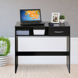 Computer Study Table with Open Shelf and Drawer in Wooden