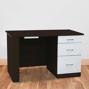 Computer Table with Wire Organizer & Side Drawers in Wooden