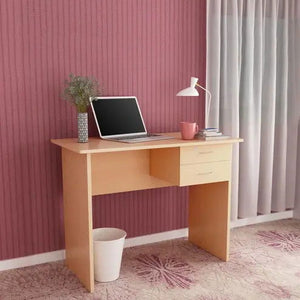 Office Computer Table Made in Particle Board with 1 Drawers and Wire Manager - IceBeech