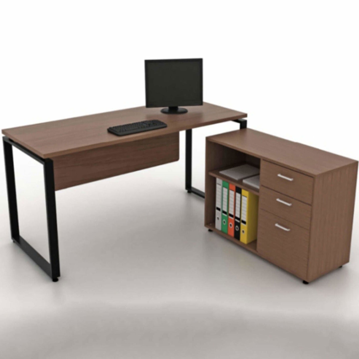 Wooden workstation table with modern office appeal