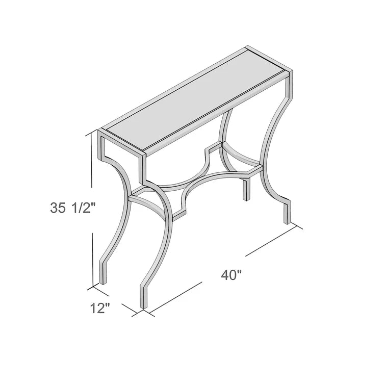 Console Table with Metal Base & Glass Top -