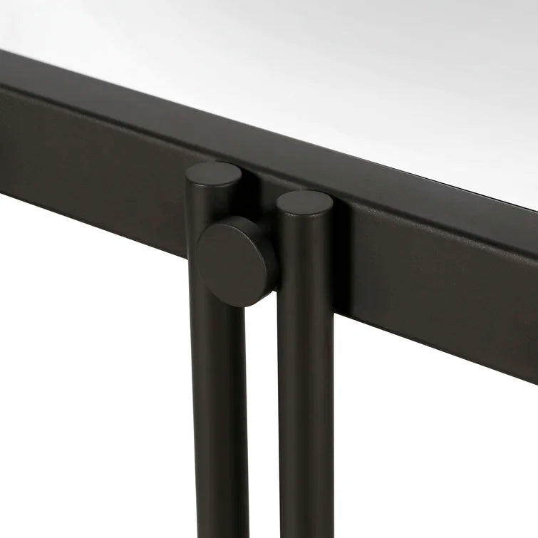Console Table with Metal Base & Glass Top -