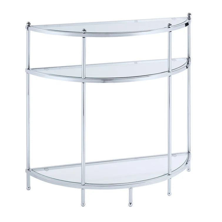 Console Table with Metal Base & Glass Top -