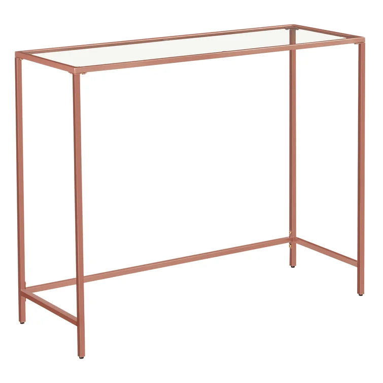 Console Table with Metal Base & Glass Top -