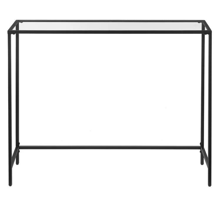 Console Table with Metal Base & Glass Top -
