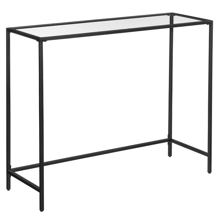 Console Table with Metal Base & Glass Top -