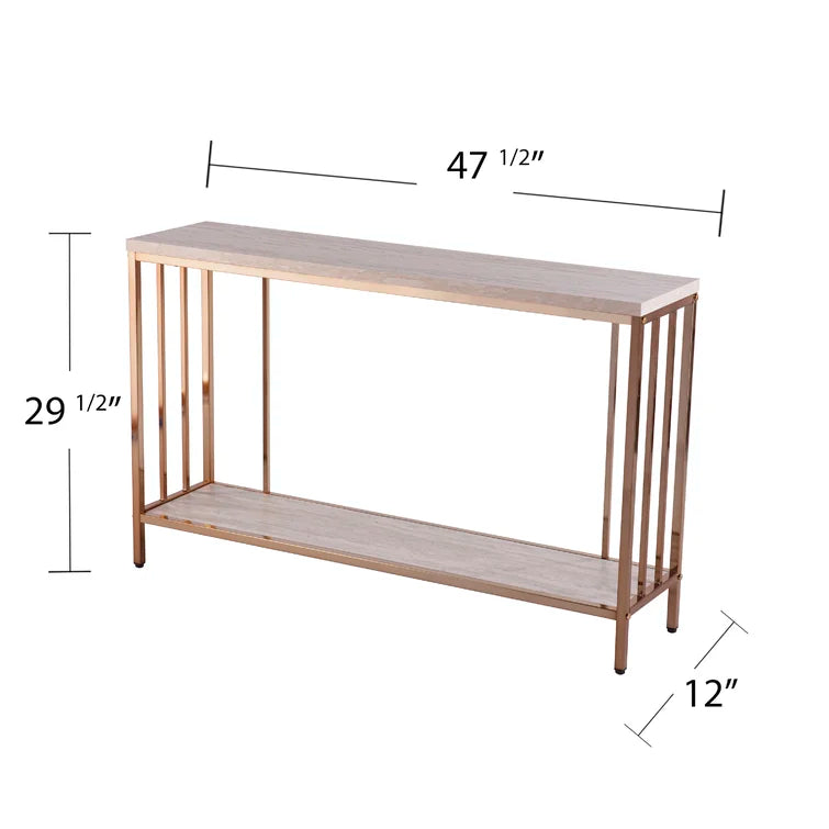 Console Table with Metal Base & Laminated Board Top -