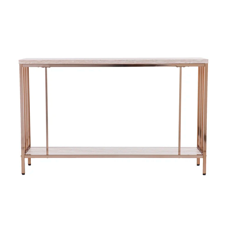 Console Table with Metal Base & Laminated Board Top -