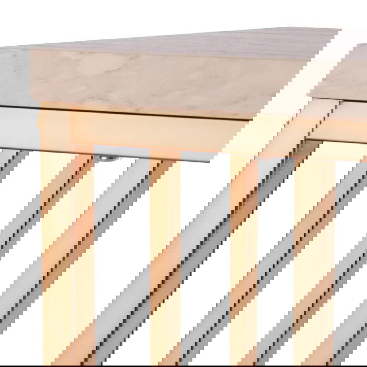 Console Table with Metal Base & Laminated Board Top -