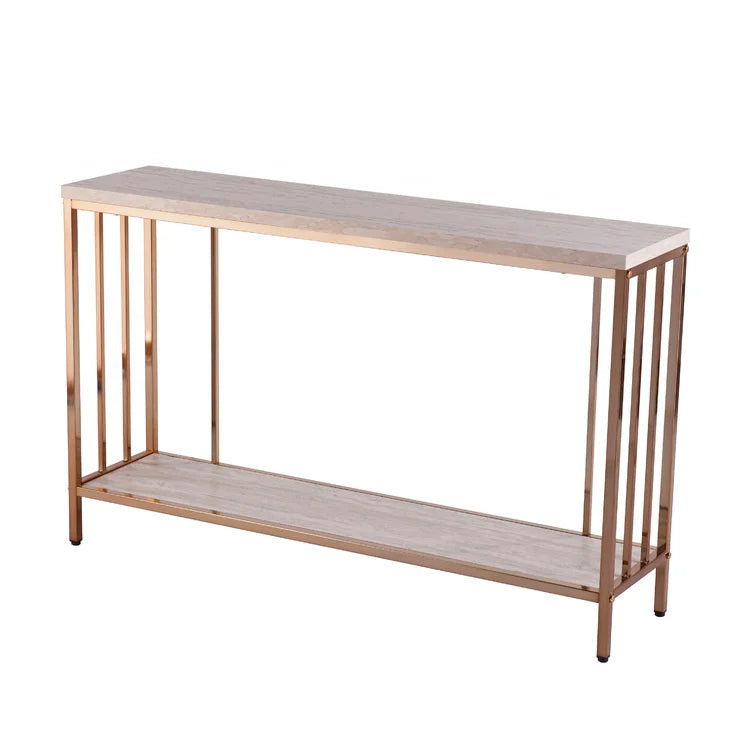 Console Table with Metal Base & Laminated Board Top -