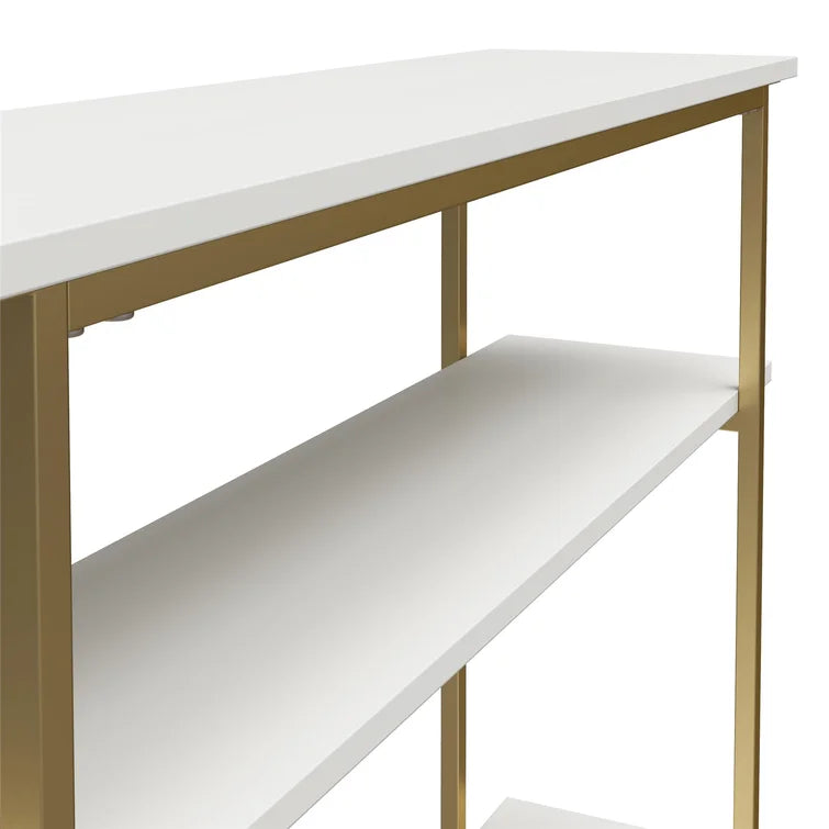 Console Table with Metal Base & Laminated Board Top -