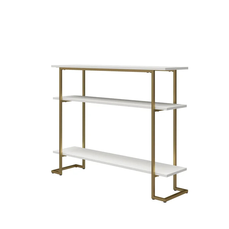 Console Table with Metal Base & Laminated Board Top -