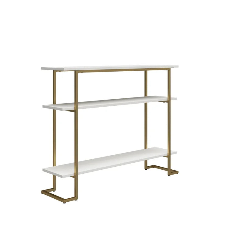 Console Table with Metal Base & Laminated Board Top -
