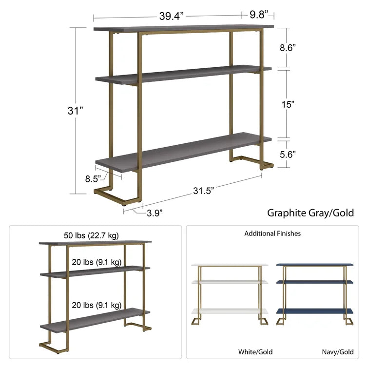Console Table with Metal Base & Laminated Board Top -