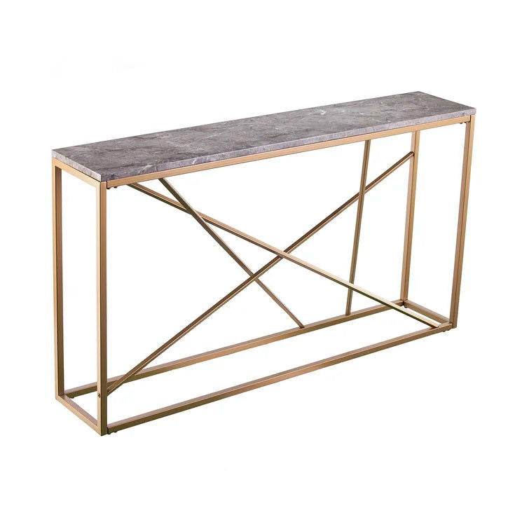 Console Table with Metal Base & Marble Top -