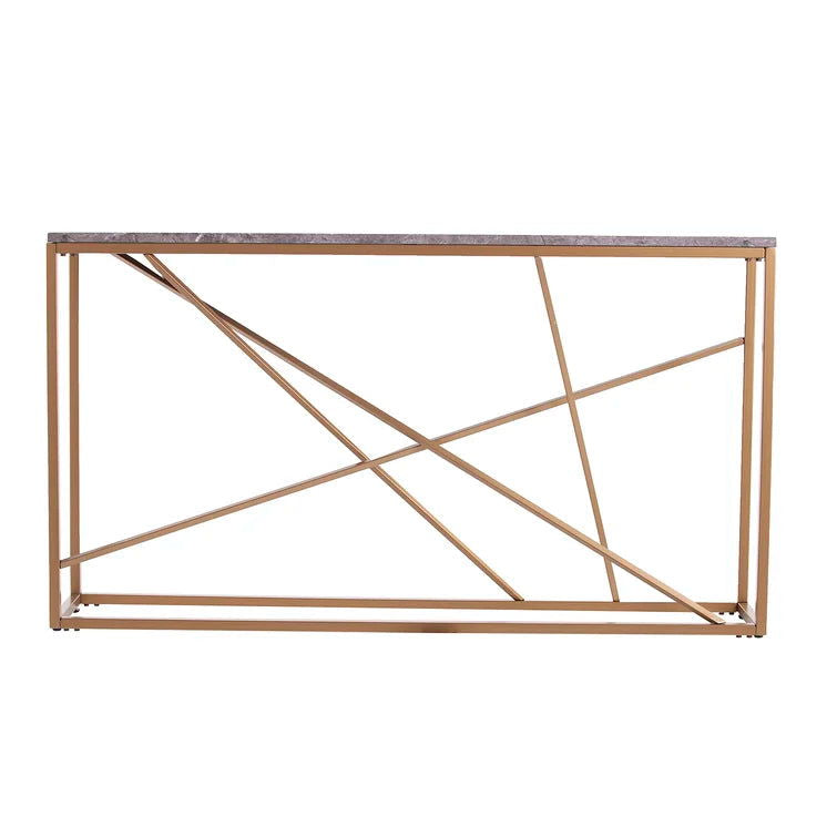 Console Table with Metal Base & Marble Top -