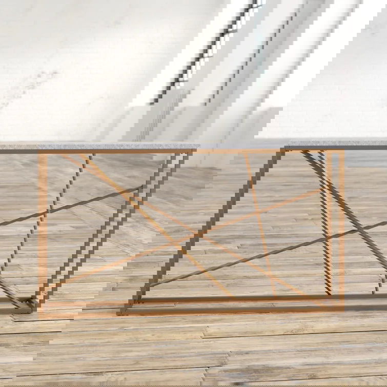 Console Table with Metal Base & Marble Top -