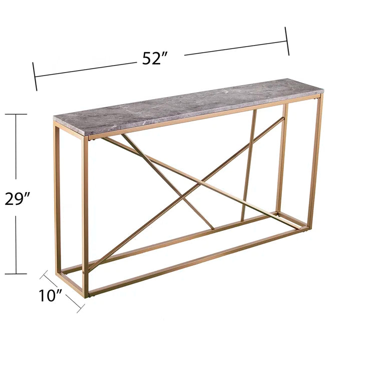 Console Table with Metal Base & Marble Top -