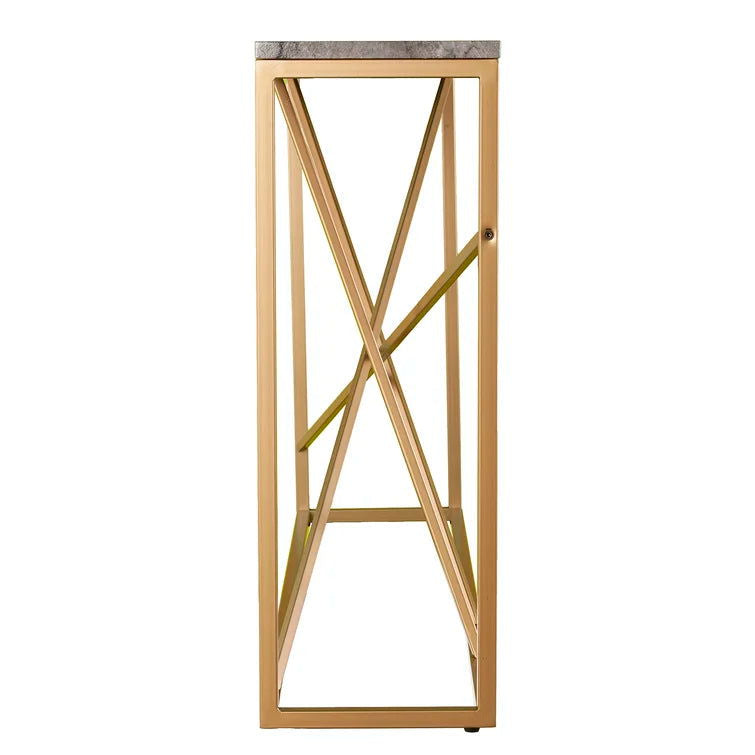 Console Table with Metal Base & Marble Top -