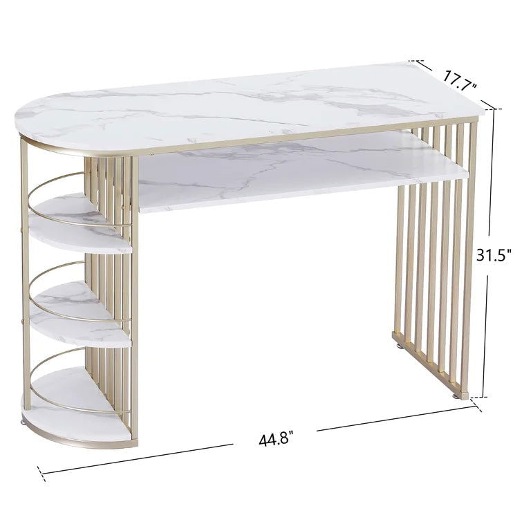 Console Table with Metal Base & Marble Top -