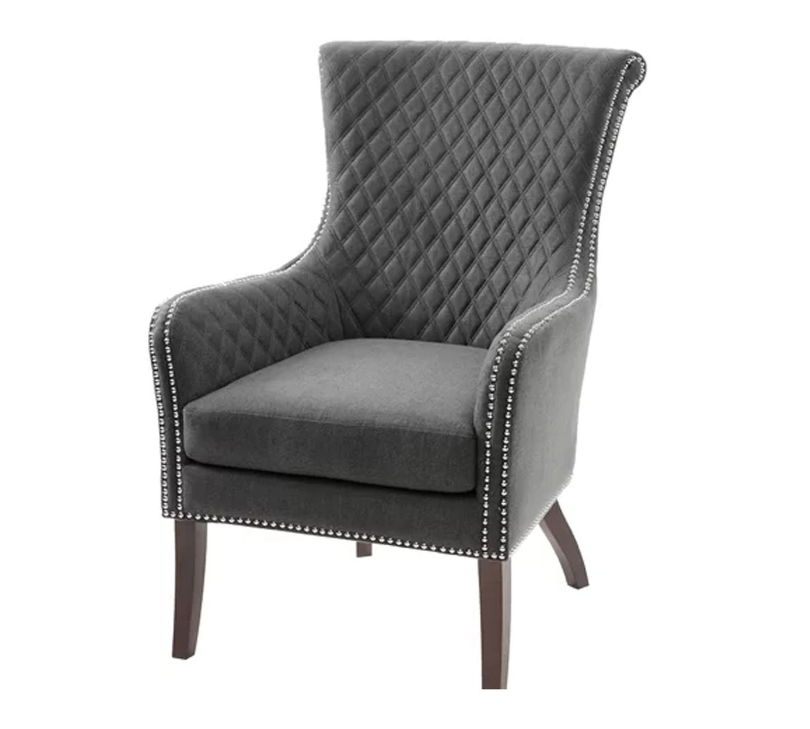 Curved Back Wooden Lounge Chair -