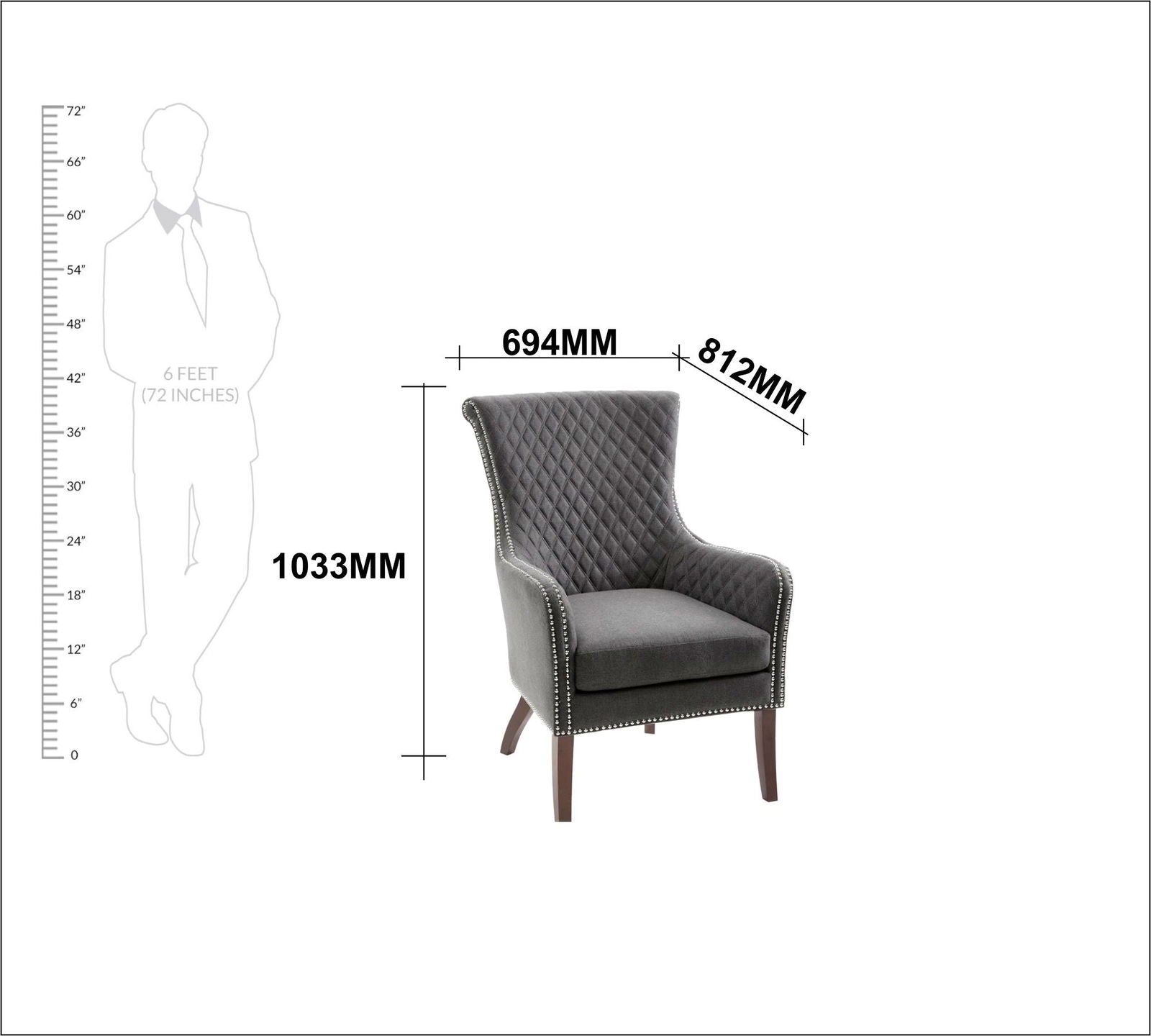 Curved Back Wooden Lounge Chair -